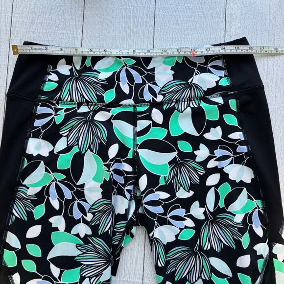 Zelos Black and Floral Exercise Leggings Size Large - Picture 4 of 8
